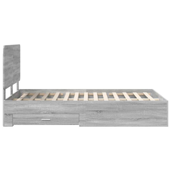 vidaXL Rám postele Sivý Sonoma 120 x 200 cm Kompozitné drevo – Obrázok 9