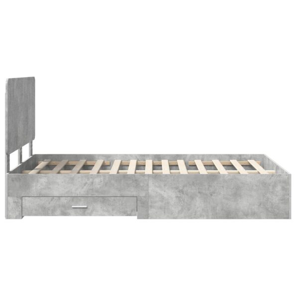 vidaXL Rám postele Betónová šedá 120 x 190 cm Kompozitné drevo – Obrázok 9