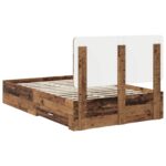 vidaXL Rám postele Staré drevo 120 x 190 cm Kompozitné drevo – Obrázok 10