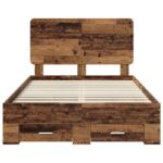 vidaXL Rám postele Staré drevo 120 x 190 cm Kompozitné drevo – Obrázok 8
