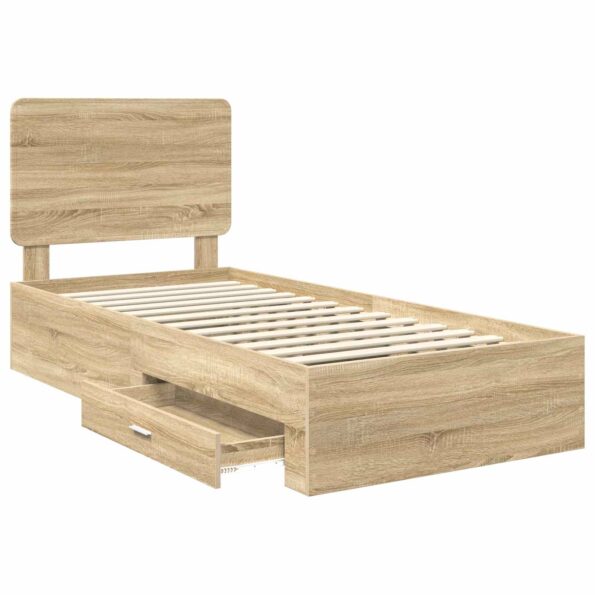 vidaXL Rám postele Sonoma dub 100 x 200 cm Kompozitné drevo – Obrázok 5