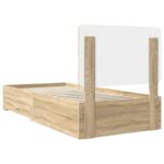 vidaXL Rám postele Sonoma dub 100 x 200 cm Kompozitné drevo – Obrázok 9