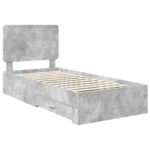 vidaXL Rám postele Betónová šedá 100 x 200 cm Kompozitné drevo – Obrázok 4