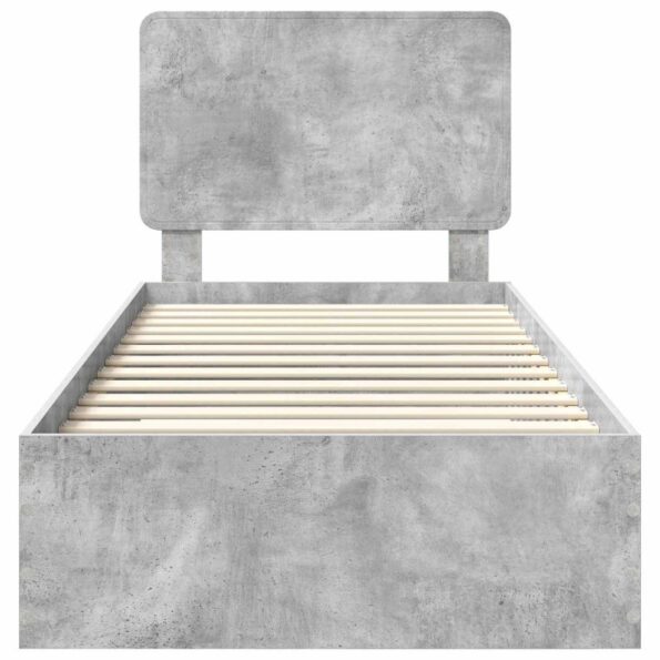 vidaXL Rám postele Betónová šedá 100 x 200 cm Kompozitné drevo – Obrázok 7