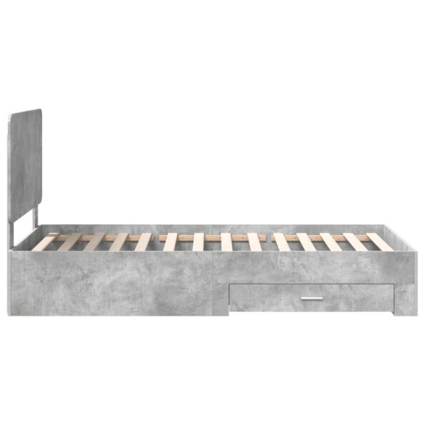vidaXL Rám postele Betónová šedá 100 x 200 cm Kompozitné drevo – Obrázok 8