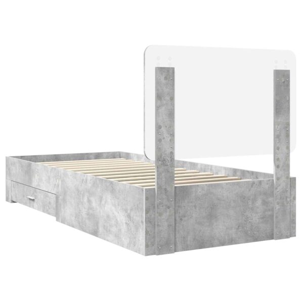 vidaXL Rám postele Betónová šedá 100 x 200 cm Kompozitné drevo – Obrázok 9