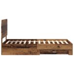 vidaXL Rám postele Staré drevo 100 x 200 cm Kompozitné drevo – Obrázok 8