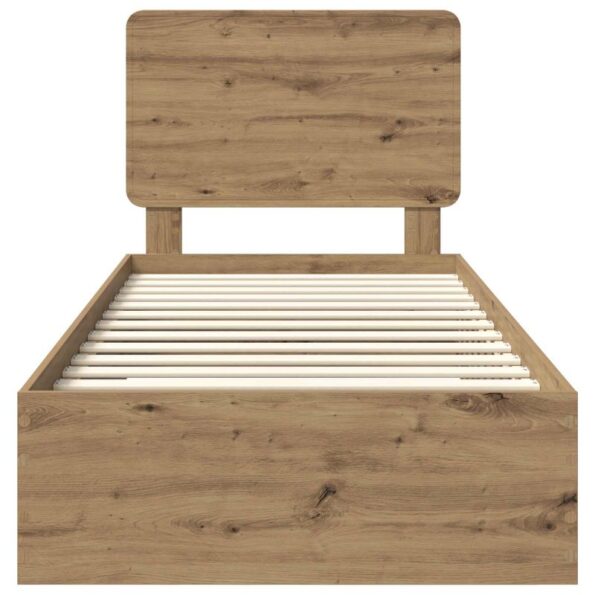 vidaXL Rám postele Remeselný dub 100 x 200 cm Kompozitné drevo – Obrázok 7