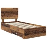 vidaXL Rám postele Staré drevo 90 x 200 cm Kompozitné drevo – Obrázok 4