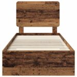 vidaXL Rám postele Staré drevo 90 x 200 cm Kompozitné drevo – Obrázok 7