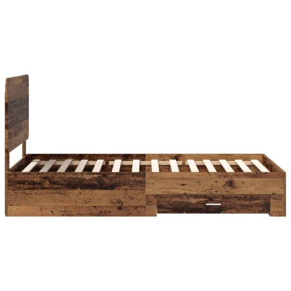 vidaXL Rám postele Staré drevo 90 x 200 cm Kompozitné drevo – Obrázok 8