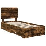vidaXL Rám postele so zásuvkou Dymová dub 90 x 190 cm Kompozitné drevo – Obrázok 4