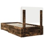 vidaXL Rám postele so zásuvkou Dymová dub 90 x 190 cm Kompozitné drevo – Obrázok 9