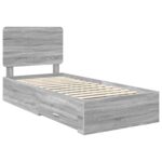 vidaXL Rám postele Sivý Sonoma 90 x 190 cm Kompozitné drevo – Obrázok 4