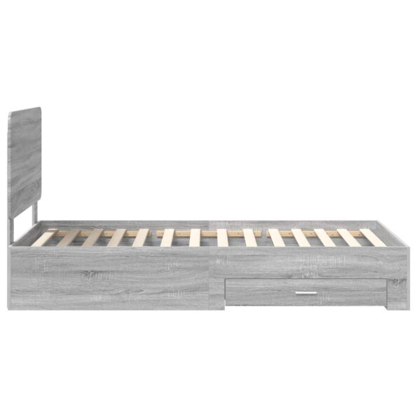 vidaXL Rám postele Sivý Sonoma 90 x 190 cm Kompozitné drevo – Obrázok 8