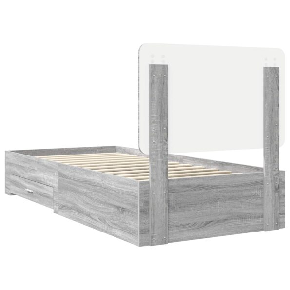 vidaXL Rám postele Sivý Sonoma 90 x 190 cm Kompozitné drevo – Obrázok 9