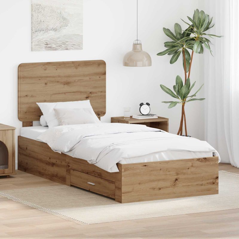 3412845_1.jpg vidaXL Rám postele Remeselný dub 90 x 190 cm Kompozitné drevo – Obrázok 1