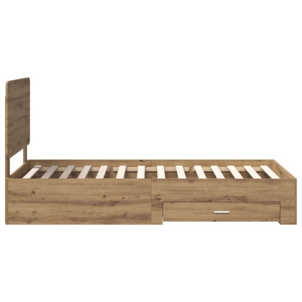vidaXL Rám postele Remeselný dub 90 x 190 cm Kompozitné drevo – Obrázok 8