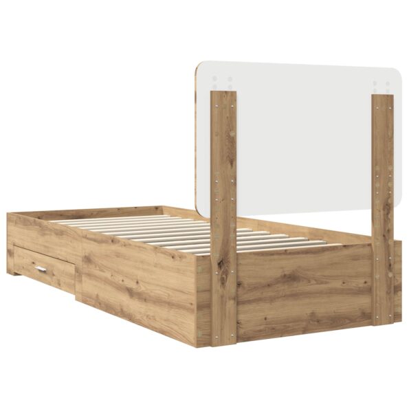 vidaXL Rám postele Remeselný dub 90 x 190 cm Kompozitné drevo – Obrázok 9