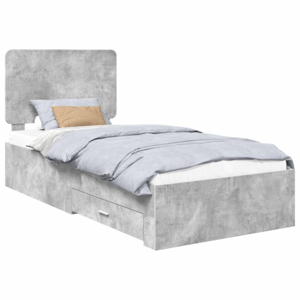 vidaXL Rám postele Betónová šedá 70 x 190 cm Kompozitné drevo – Obrázok 2
