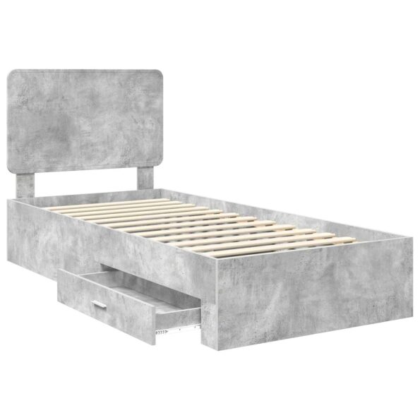 vidaXL Rám postele Betónová šedá 70 x 190 cm Kompozitné drevo – Obrázok 5