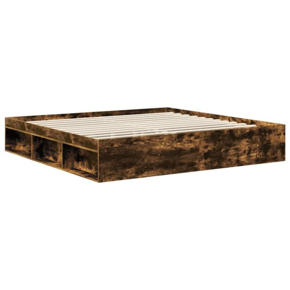 vidaXL Rám postele Dymová dub 200 x 200 cm Masívne borovicové drevo – Obrázok 5