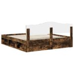 vidaXL Rám postele Dymová dub 200 x 200 cm Masívne borovicové drevo – Obrázok 9