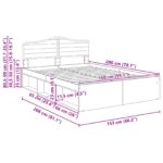 vidaXL Rám postele s čelnou doskou Remeselnícky dub 150 x 200 cm – Obrázok 13