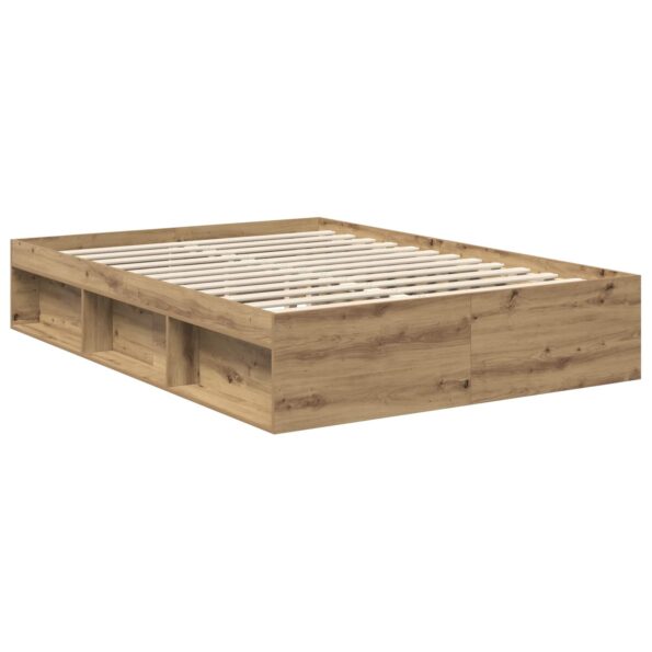 vidaXL Rám postele s čelnou doskou Remeselnícky dub 140 x 190 cm – Obrázok 5