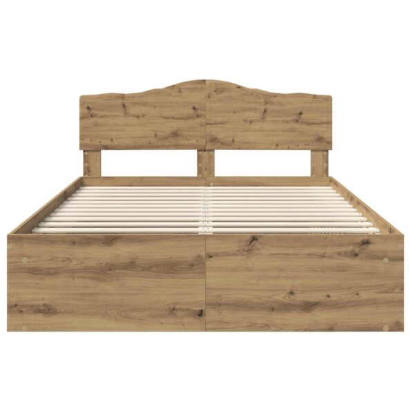 vidaXL Rám postele s čelnou doskou Remeselnícky dub 140 x 190 cm – Obrázok 7