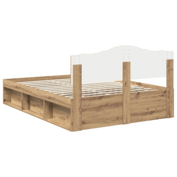 vidaXL Rám postele s čelnou doskou Remeselnícky dub 140 x 190 cm – Obrázok 9
