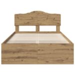 vidaXL Rám postele s čelnou doskou Remeselnícky dub 135 x 190 cm – Obrázok 7
