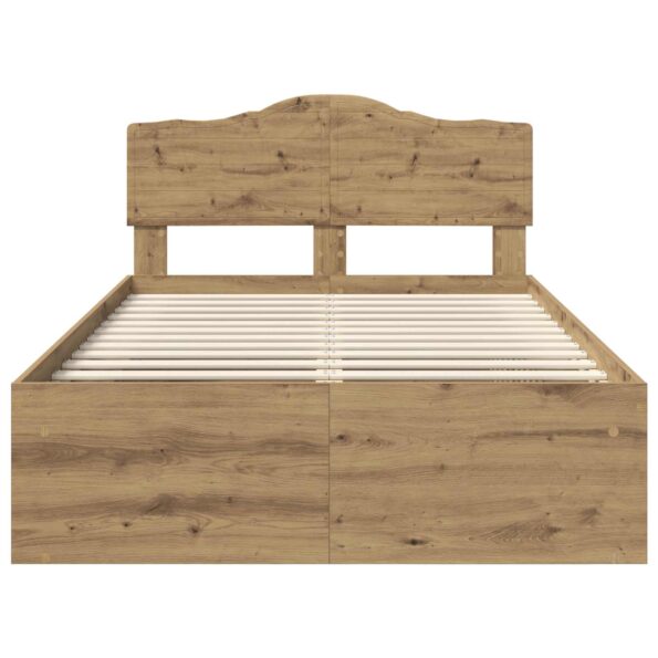 vidaXL Rám postele s čelnou doskou Remeselnícky dub 135 x 190 cm – Obrázok 7