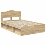 vidaXL Rám postele Sonoma 120 x 190 cm Masívne borovicové drevo – Obrázok 4