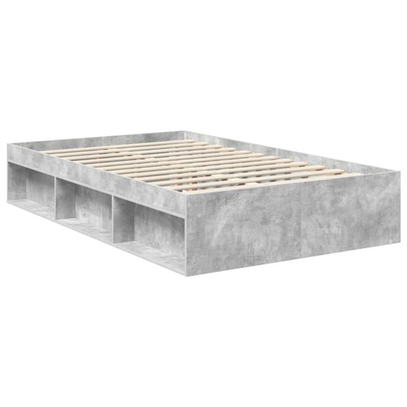 vidaXL Rám postele Betónová 120 x 190 cm Masívne borovicové drevo – Obrázok 5
