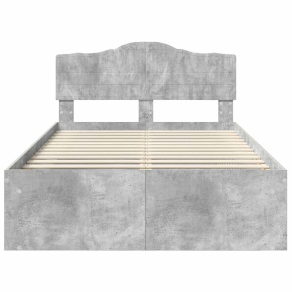 vidaXL Rám postele Betónová 120 x 190 cm Masívne borovicové drevo – Obrázok 7
