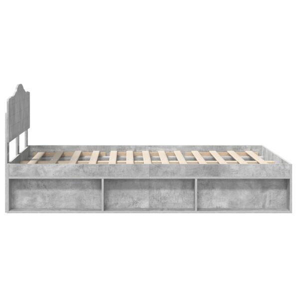 vidaXL Rám postele Betónová 120 x 190 cm Masívne borovicové drevo – Obrázok 8