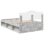 vidaXL Rám postele Betónová 120 x 190 cm Masívne borovicové drevo – Obrázok 9