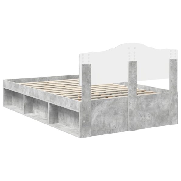 vidaXL Rám postele Betónová 120 x 190 cm Masívne borovicové drevo – Obrázok 9