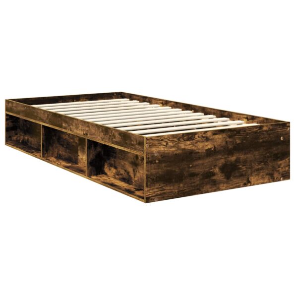 vidaXL Rám postele Dymová dub 100 x 200 cm Masívne borovicové drevo – Obrázok 5