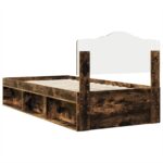 vidaXL Rám postele Dymová dub 100 x 200 cm Masívne borovicové drevo – Obrázok 9