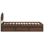 vidaXL Rám postele Hnedý dub 100 x 200 cm Masívne borovicové drevo – Obrázok 8