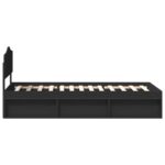 vidaXL Rám postele Čierna 90 x 200 cm Masívne borovicové drevo – Obrázok 8