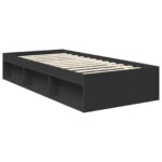 vidaXL Rám postele Čierna 90 x 190 cm Masívne borovicové drevo – Obrázok 5