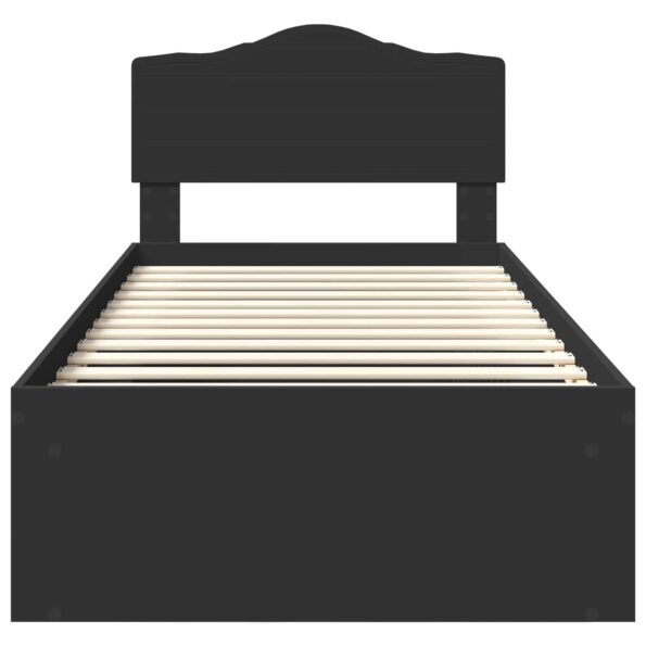 vidaXL Rám postele Čierna 90 x 190 cm Masívne borovicové drevo – Obrázok 7