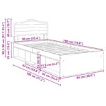 vidaXL Rám postele s čelnou doskou Remeselnícky dub 90 x 190 cm – Obrázok 13