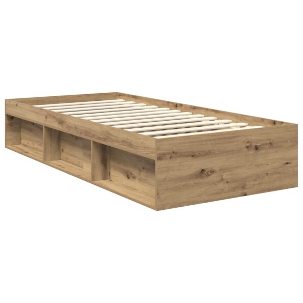 vidaXL Rám postele s čelnou doskou Remeselnícky dub 90 x 190 cm – Obrázok 5