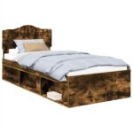 vidaXL Rám postele Dymová dub 75 x 190 cm Masívne borovicové drevo – Obrázok 2