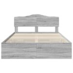 vidaXL Rám postele Sivý Sonoma 140 x 190 cm Inžinierske drevo – Obrázok 8