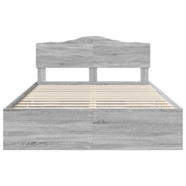 vidaXL Rám postele Sivý Sonoma 140 x 190 cm Inžinierske drevo – Obrázok 8